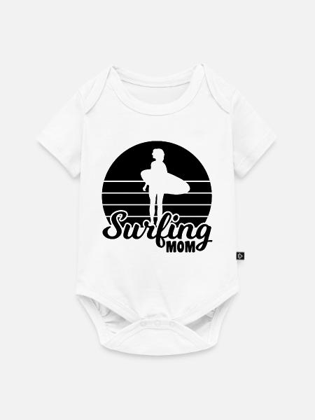 Surfer Mama - Baby Premium Kurzarmbody - Weiß