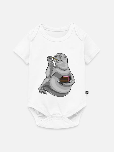 Seehund Kuchen - Baby Premium Kurzarmbody - Weiß