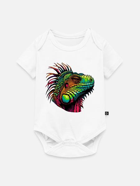 Leguan - Baby Premium Kurzarmbody - Weiß