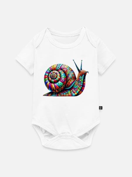 Schnecke - Baby Premium Kurzarmbody - Weiß