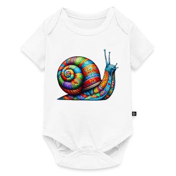 Schnecke - Baby Premium Kurzarmbody - Weiß - Vorne