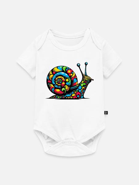 Schnecke - Baby Premium Kurzarmbody - Weiß