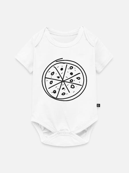 Pizza Linienkunst Handgezeichnet - Baby Premium Kurzarmbody - Weiß