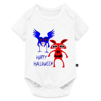 Gruselig-bunte Halloween-Monster - Baby Premium Kurzarmbody - Weiß - Vorne