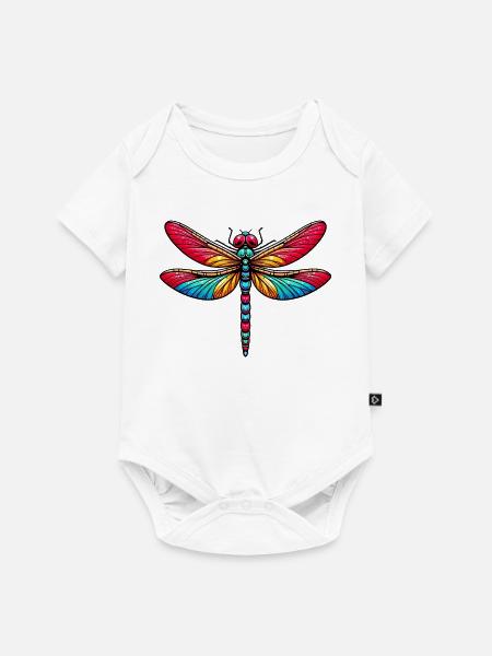Libelle - Baby Premium Kurzarmbody - Weiß