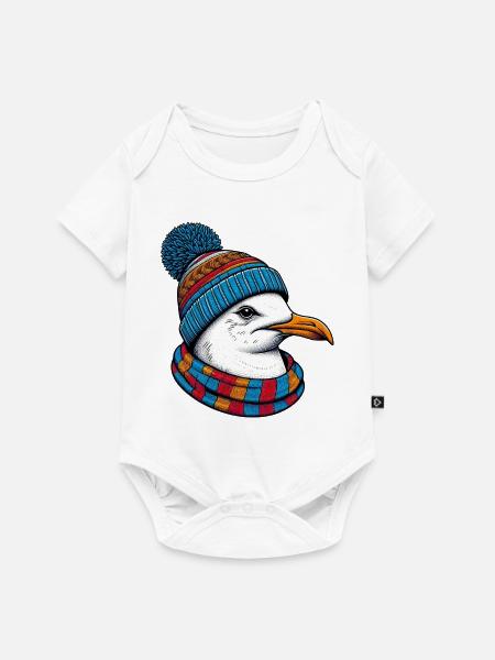 Möwe - Baby Premium Kurzarmbody - Weiß