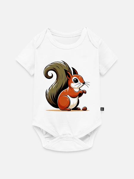 Eichhörnchen - Baby Premium Kurzarmbody - Weiß