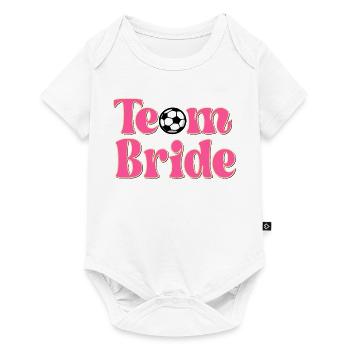 ÉQUIPE MARIÉE JOUANT AU FOOTBALL - MARIAGE - Body à manches courtes Premium Bébé - blanc - Devant