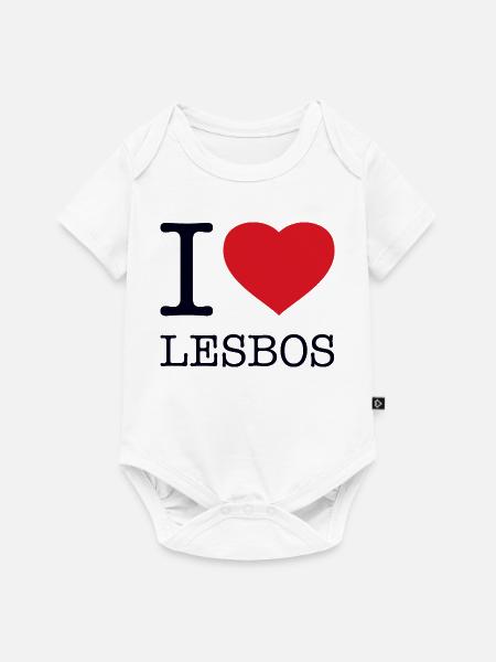 I LOVE LESBOS - Baby Premium Kurzarmbody - Weiß