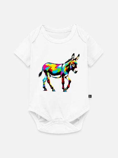 Esel-Maultier - Baby Premium Kurzarmbody - Weiß