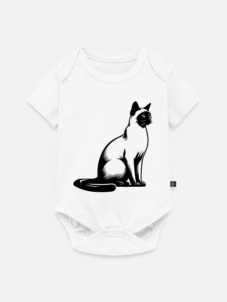 Siamkatze - Baby Premium Kurzarmbody - Weiß