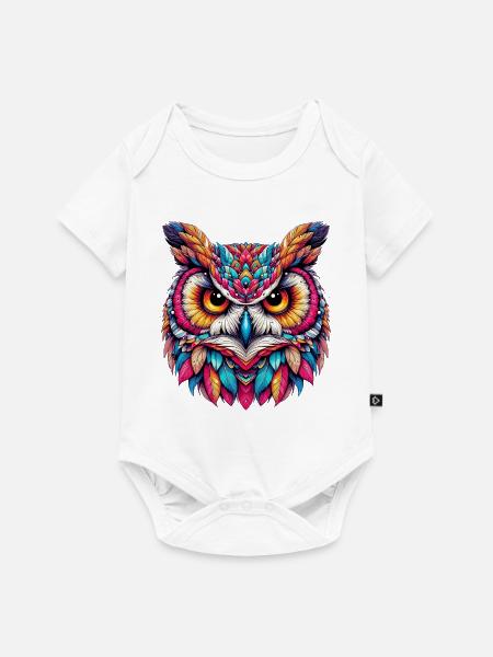 Eule - Baby Premium Kurzarmbody - Weiß