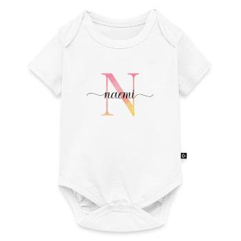 N | Monogramm | Name | Naemi |Watercolor - Baby Premium Kurzarmbody - Weiß - Vorne