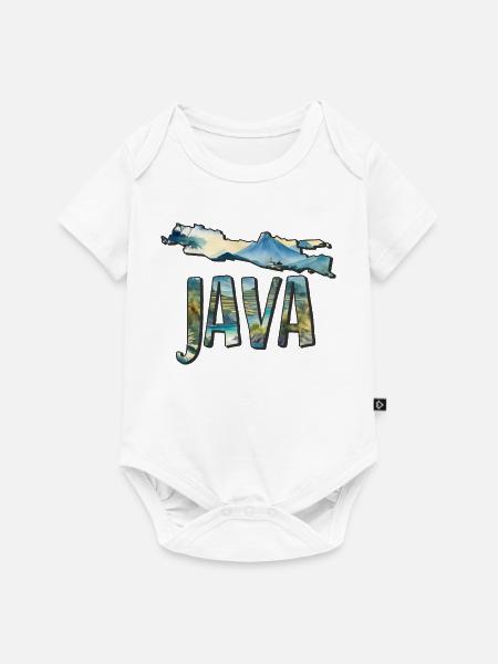 Aquarell Landkarte Java - Baby Premium Kurzarmbody - Weiß