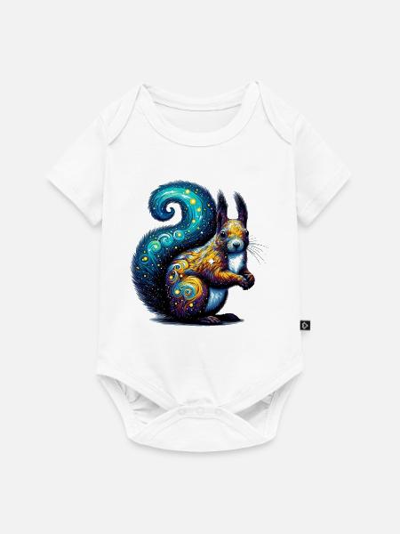 Eichhörnchen - Baby Premium Kurzarmbody - Weiß