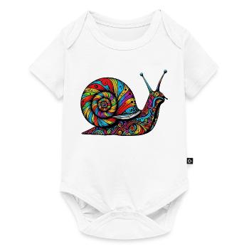 Schnecke - Baby Premium Kurzarmbody - Weiß - Vorne
