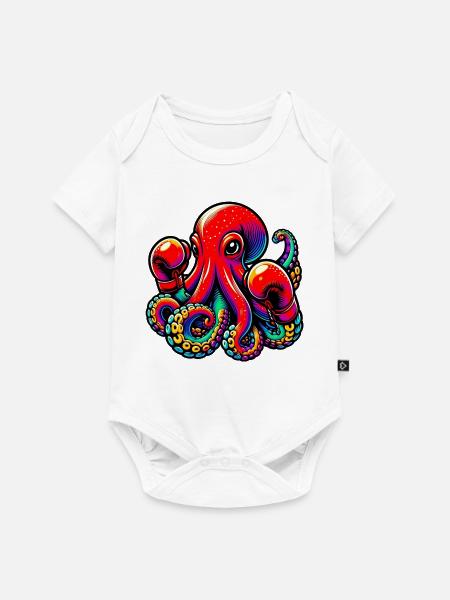 Krake - Baby Premium Kurzarmbody - Weiß