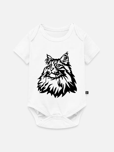 Norwegische Waldkatze - Baby Premium Kurzarmbody - Weiß