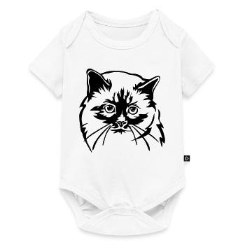 Birma Katze - Baby Premium Kurzarmbody - Weiß - Vorne