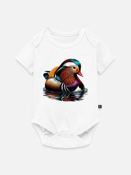 Mandarinente - Baby Premium Kurzarmbody - Weiß