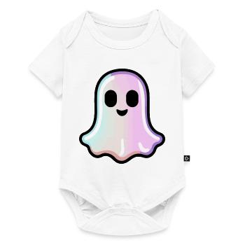 Symbole fantôme d’Halloween mignon - Body à manches courtes Premium Bébé - blanc - Devant