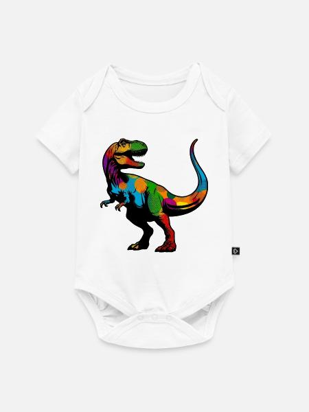 Dinosaurier - Baby Premium Kurzarmbody - Weiß
