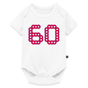 60. 60 ANS. 60e ANNIVERSAIRE. ANNIVERSAIRE 60 ANS. - Body à manches courtes Premium Bébé - blanc - Devant