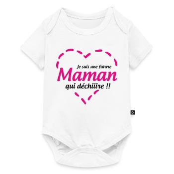 Je suis une future Maman qui déchiiire !! - Body à manches courtes Premium Bébé - blanc - Devant