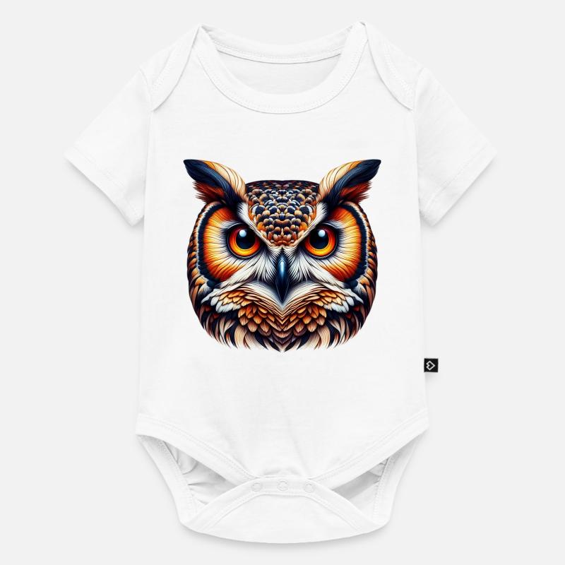 Eule - Baby Premium Kurzarmbody - Weiß