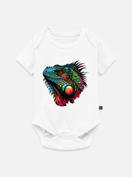 Leguan - Baby Premium Kurzarmbody - Weiß