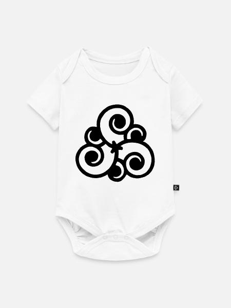 Schwarze Blume und Natur - Baby Premium Kurzarmbody - Weiß
