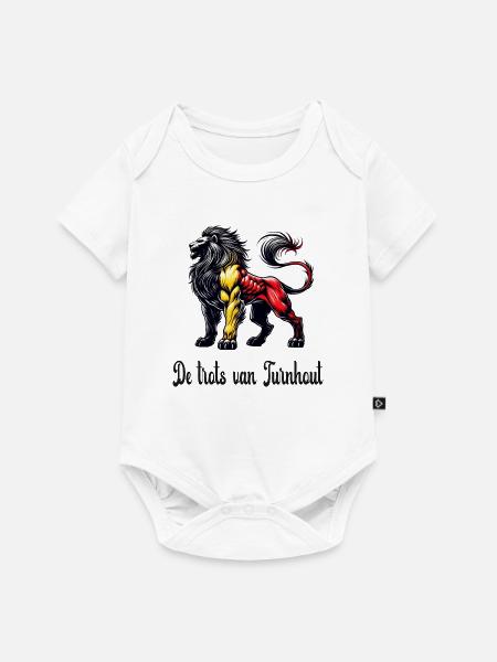 Turnhout Löwe Flaggen Design - Baby Premium Kurzarmbody - Weiß