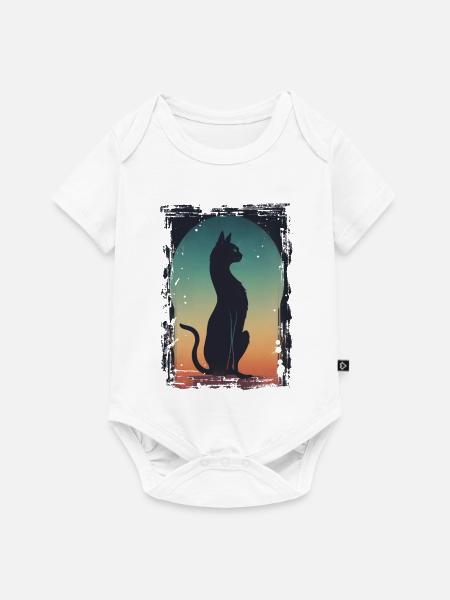 Schwarzer Kater - Baby Premium Kurzarmbody - Weiß