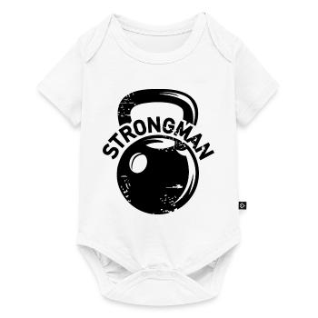 Kettlebell Strongman Fitness Poids Icône Logo - Body à manches courtes Premium Bébé - blanc - Devant