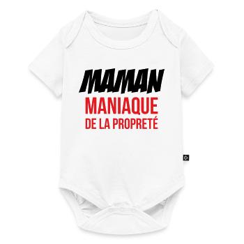 Maman maniaque de la propreté ! - Body à manches courtes Premium Bébé - blanc - Devant
