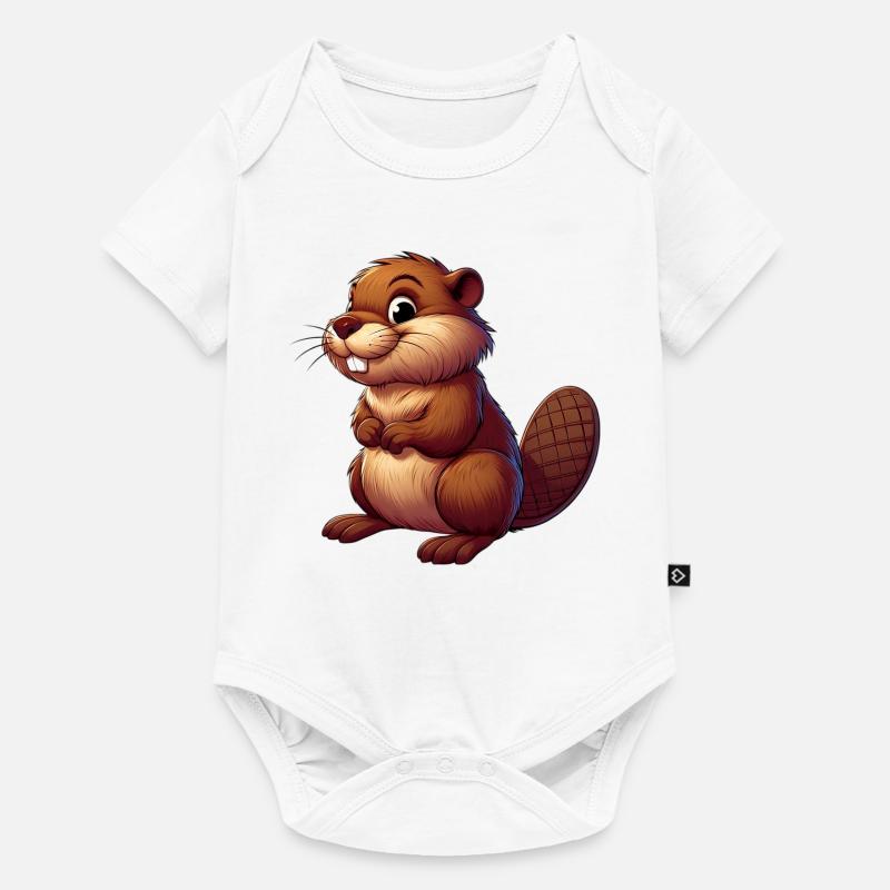 Castor - Body à manches courtes Premium Bébé - blanc