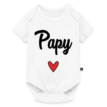 PAPY. FÊTE DES PÈRES. BONNE FÊTE PAPY. JE T'AIME. - Body à manches courtes Premium Bébé - blanc - Devant