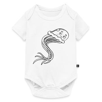 Jellyfish Kawaii coloring page hand-illustrated - Baby Premium short-sleeve bodysuit - white - Front