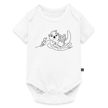 Otter with duck coloring motif - Baby Premium short-sleeve bodysuit - white - Front