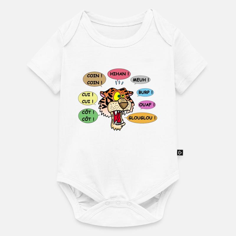 Tigre polyglotte - Body à manches courtes Premium Bébé - blanc