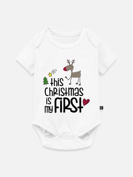 my first Christmas - Baby Premium Kurzarmbody - Weiß