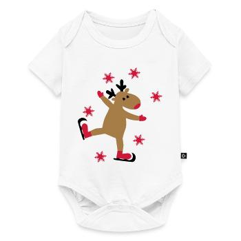 Drôle d’orignal pour Noël - Body à manches courtes Premium Bébé - blanc - Devant