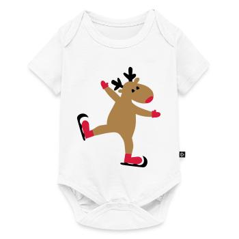 Drôle d’orignal pour Noël - Body à manches courtes Premium Bébé - blanc - Devant