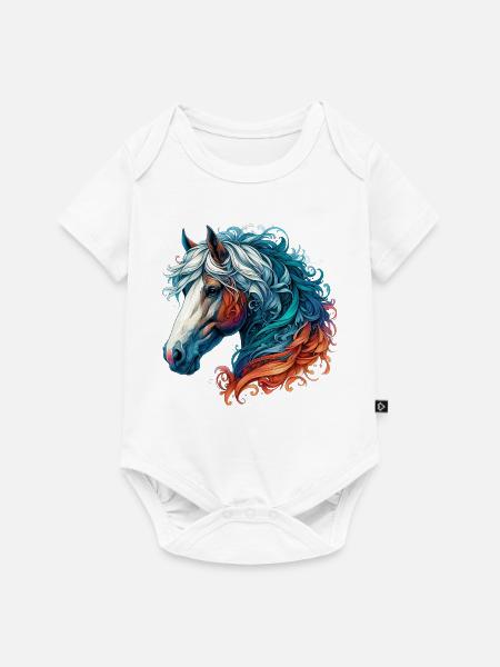 Pferd - Baby Premium Kurzarmbody - Weiß
