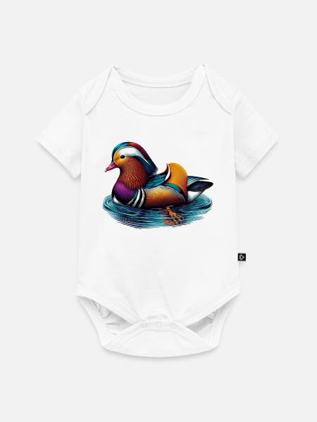 Mandarinente - Baby Premium Kurzarmbody - Weiß