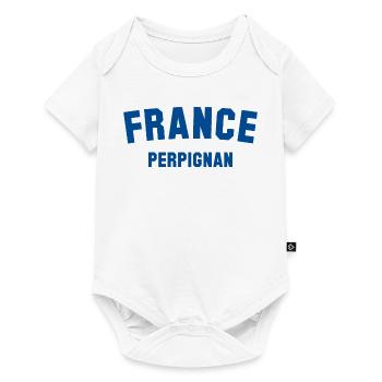 PERPIGNAN France Frankreich - Baby Premium Kurzarmbody - Weiß - Vorne