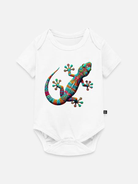 Gecko - Baby Premium Kurzarmbody - Weiß