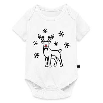 Cerf de Noël Renne - Body à manches courtes Premium Bébé - blanc - Devant