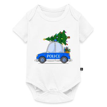 Voiture de police Police Noël - Body à manches courtes Premium Bébé - blanc - Devant