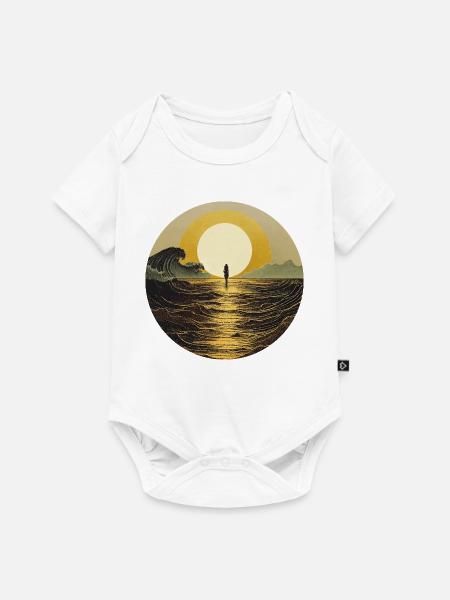 Mondschein am Meer - Baby Premium Kurzarmbody - Weiß